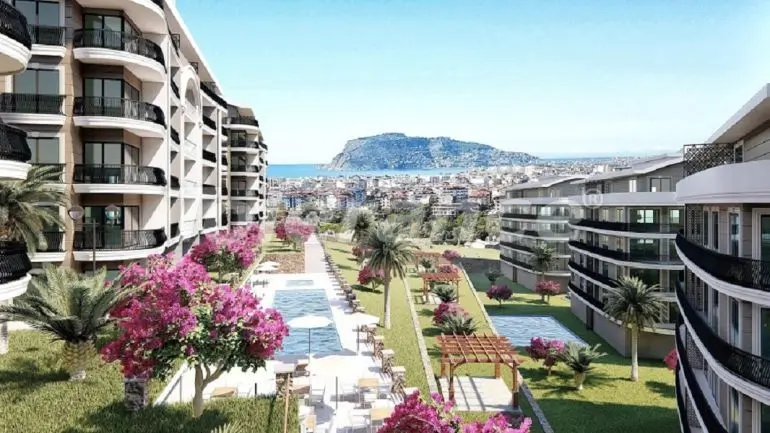 Apartment in Oba, Alanya with sea view with pool - buy realty in Turkey - 28357