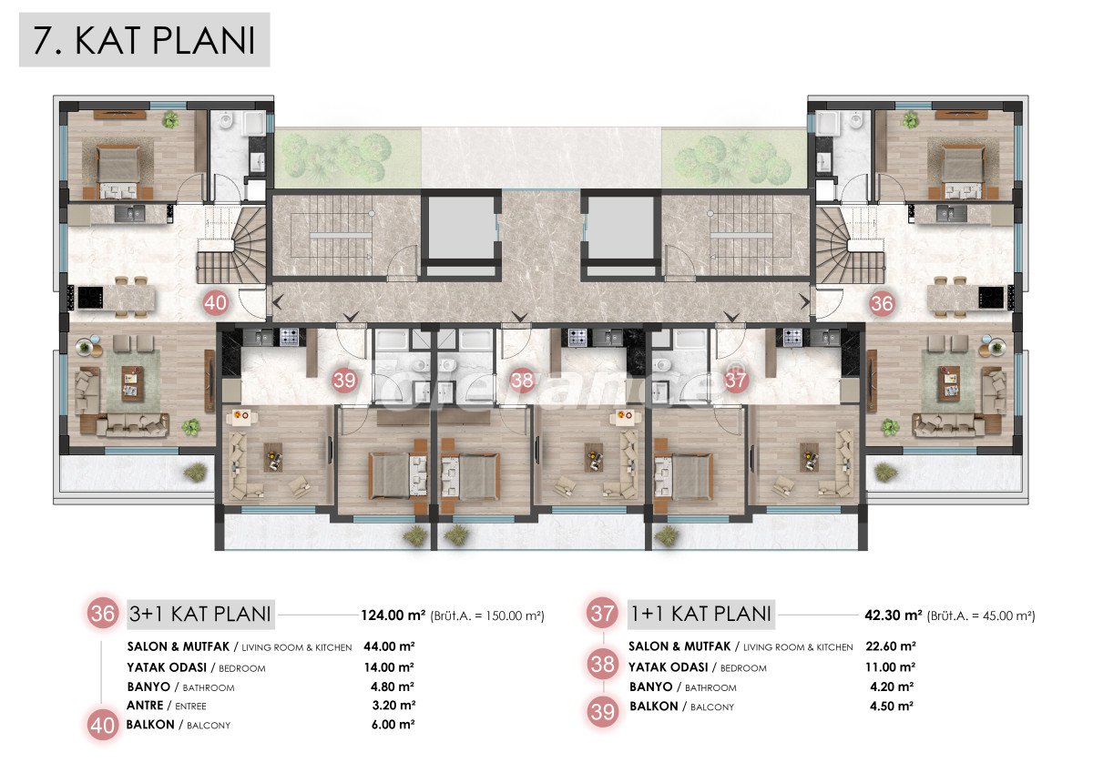 Apartment from the developer in Altıntaş, Antalya with sea view with pool with installment - buy realty in Turkey - 105473