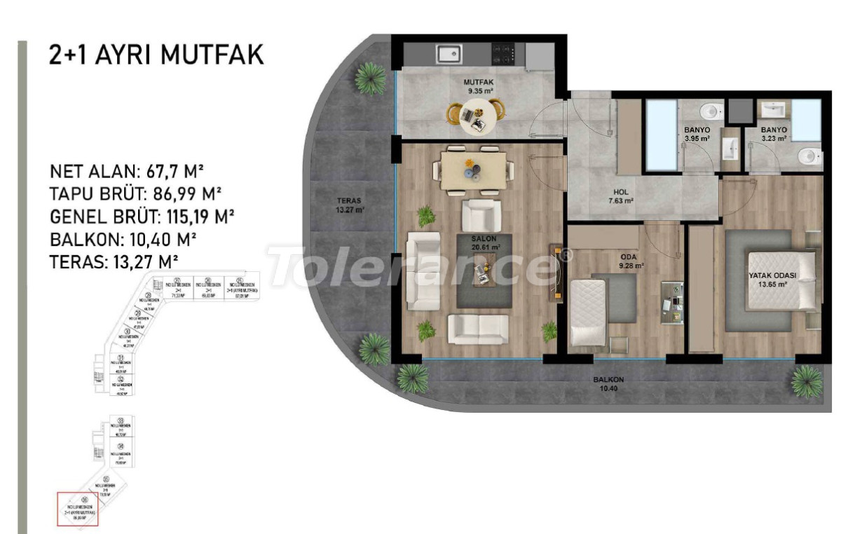 Apartment from the developer in Altıntaş, Antalya with pool - buy realty in Turkey - 95498