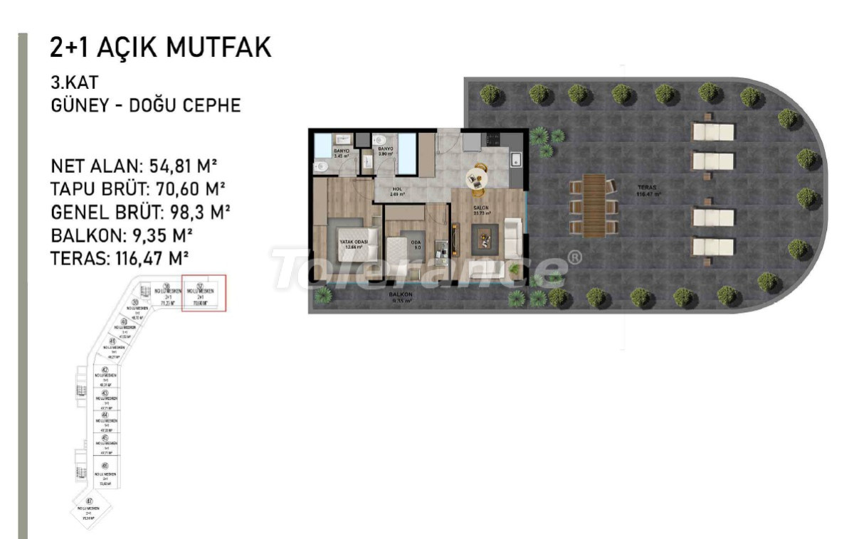 Apartment from the developer in Altıntaş, Antalya with pool - buy realty in Turkey - 95500