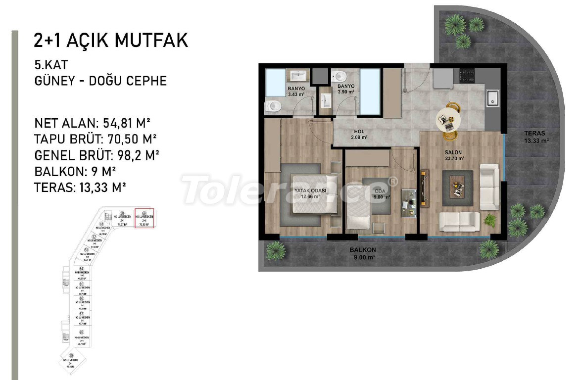 Apartment from the developer in Altıntaş, Antalya with pool - buy realty in Turkey - 95503