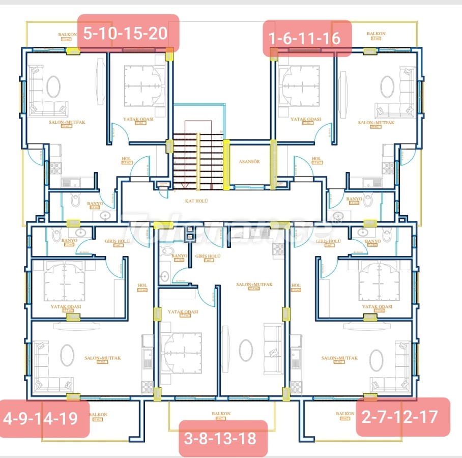 Apartment from the developer in Avsallar, Alanya pool installment - buy realty in Turkey - 28923