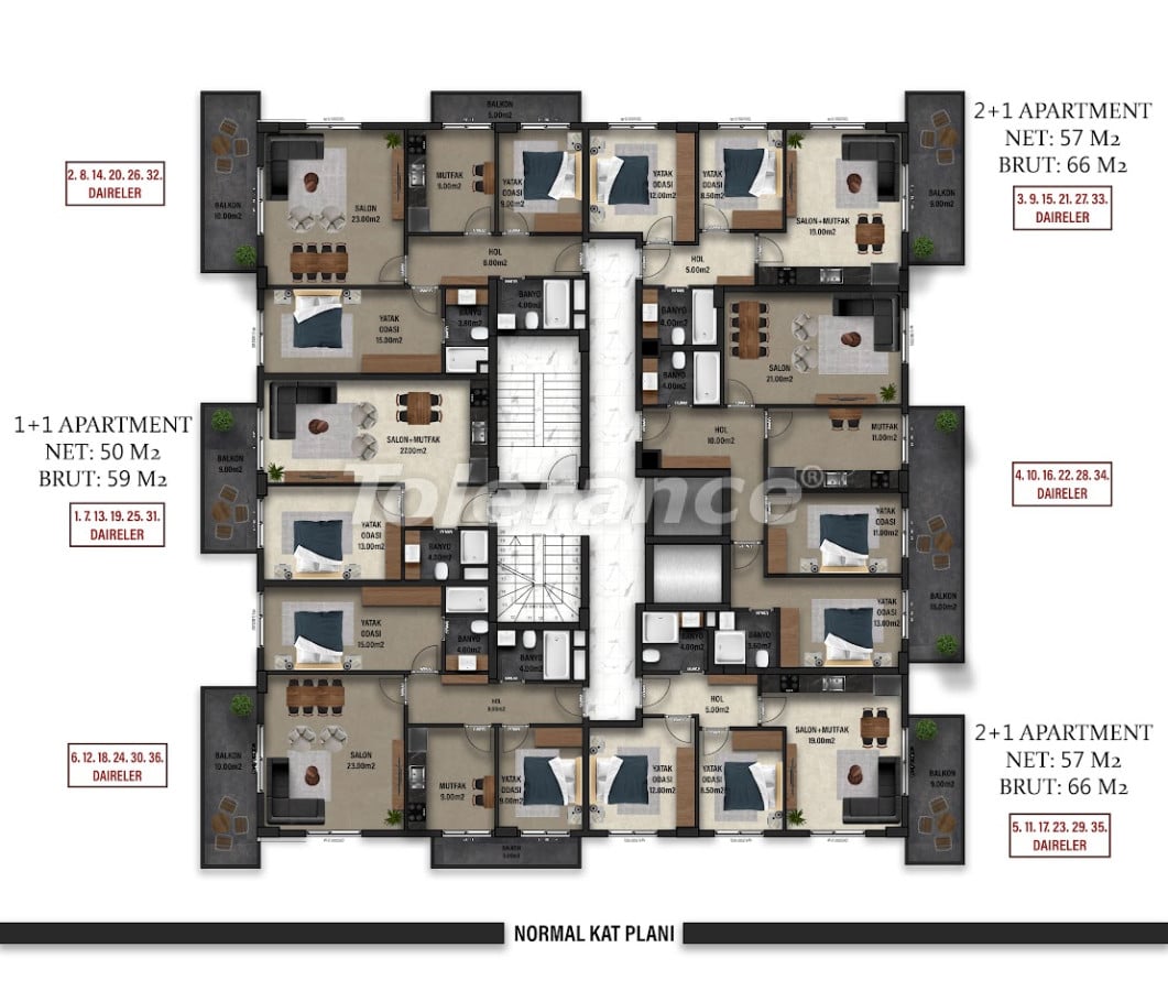 Apartment from the developer in City of Alanya, Alanya with sea view with pool with installment - buy realty in Turkey - 107225