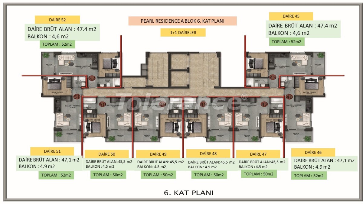 Apartment from the developer in Demirtas, Alanya with pool - buy realty in Turkey - 60420