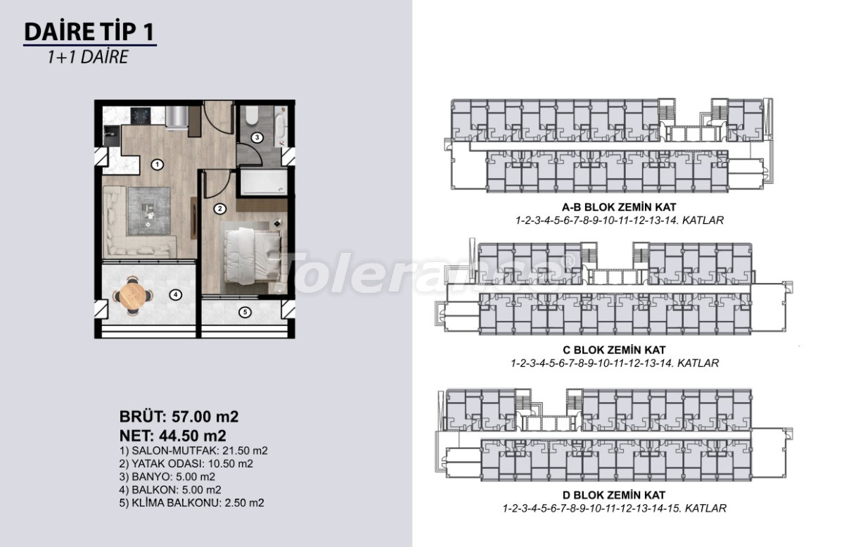 Apartment from the developer in Erdemli, Mersin with pool with installment - buy realty in Turkey - 105148