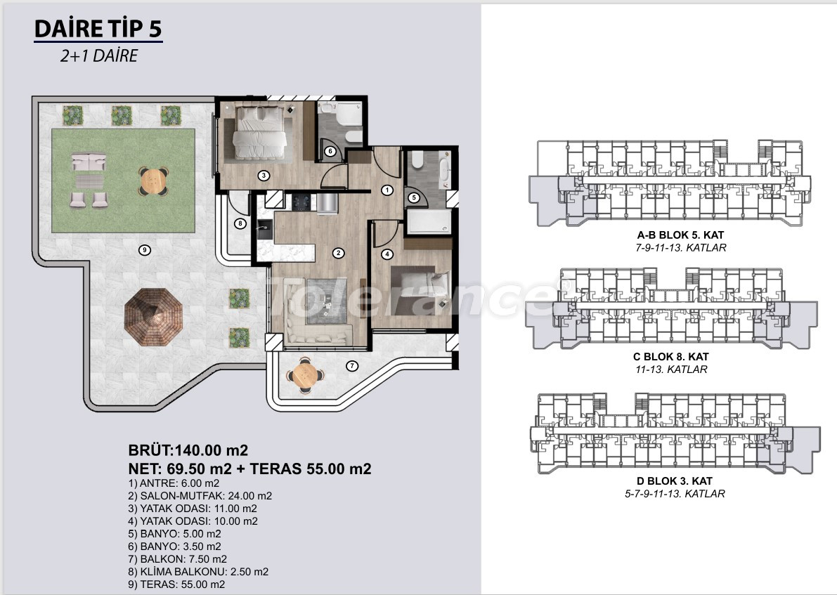 Apartment from the developer in Erdemli, Mersin with pool with installment - buy realty in Turkey - 105151