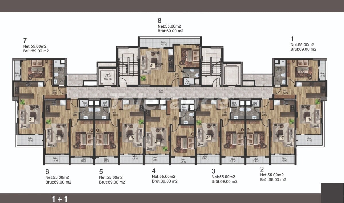 Apartment from the developer in Erdemli, Mersin with sea view with pool with installment - buy realty in Turkey - 58473