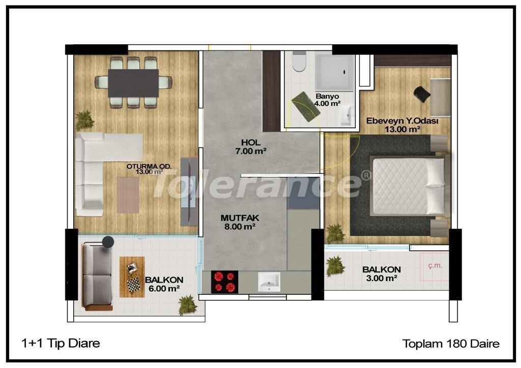 Apartment from the developer in Erdemli, Mersin with sea view with pool with installment - buy realty in Turkey - 61416