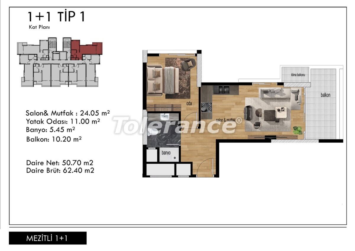 Apartment from the developer in Erdemli, Mersin with sea view with pool - buy realty in Turkey - 62429