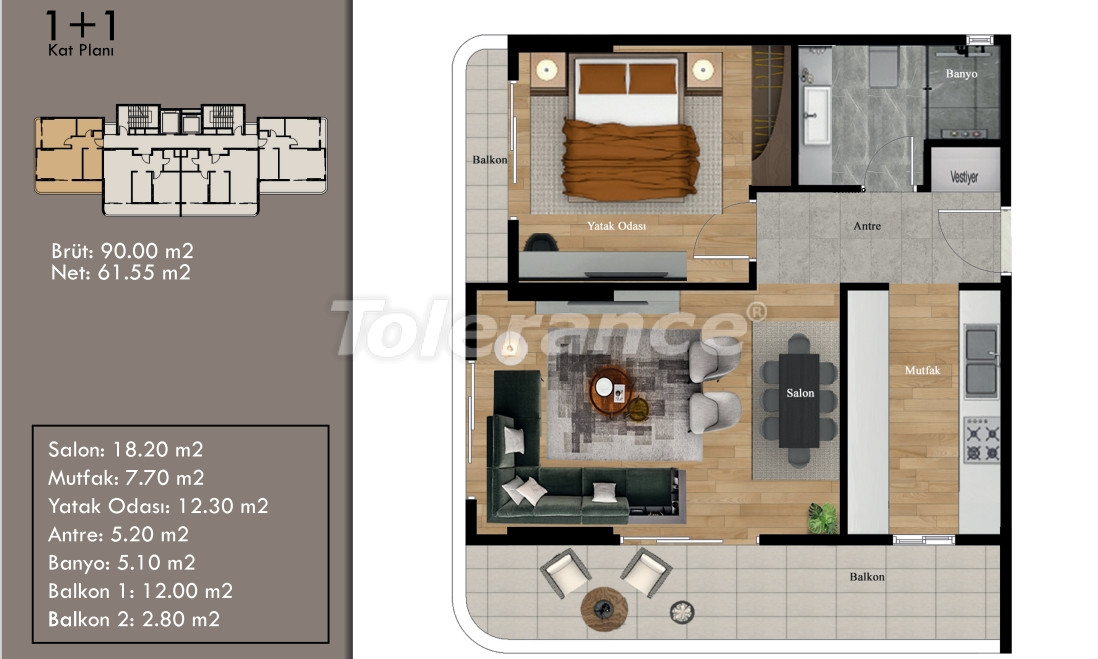 Apartment from the developer in Erdemli, Mersin with sea view with pool with installment - buy realty in Turkey - 65684