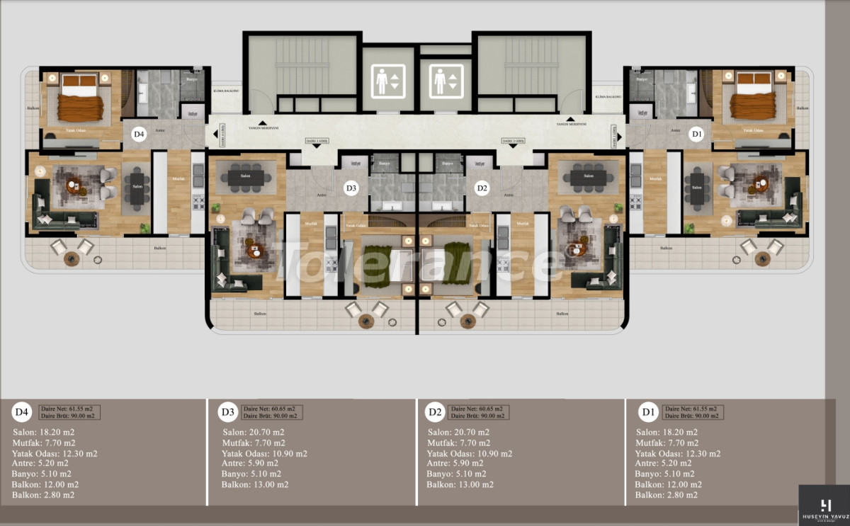 Apartment from the developer in Erdemli, Mersin with sea view with pool with installment - buy realty in Turkey - 65689