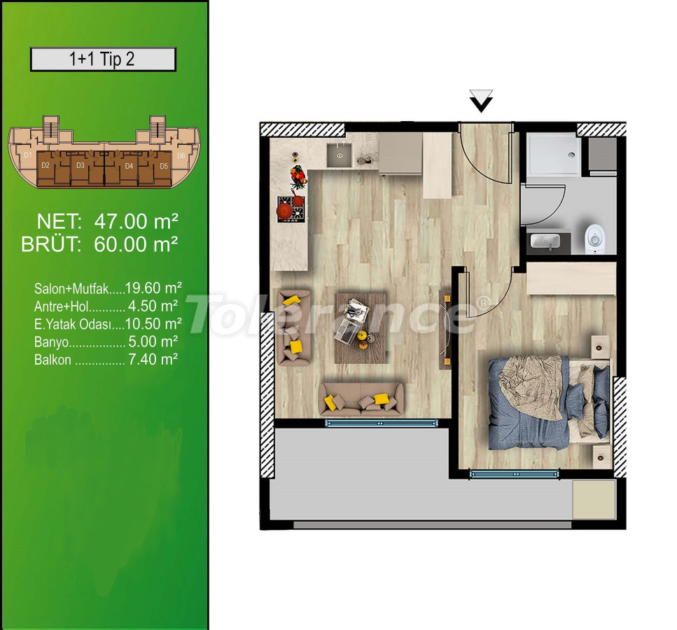 Apartment from the developer in Erdemli, Mersin with pool with installment - buy realty in Turkey - 68266