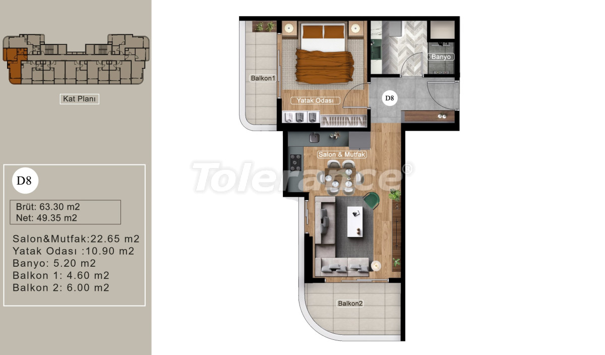 Apartment from the developer in Erdemli, Mersin with pool with installment - buy realty in Turkey - 82210