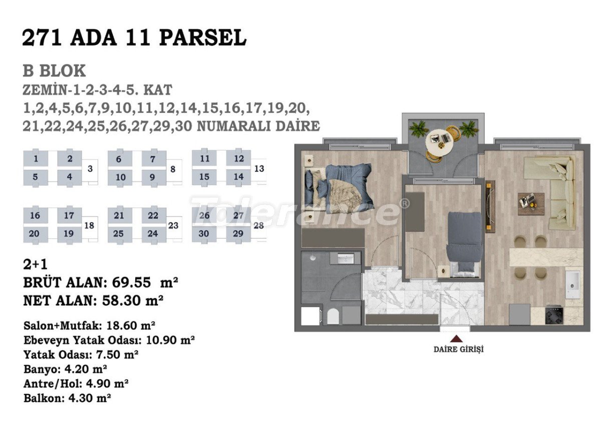 Apartment from the developer in Finike with sea view with pool with installment - buy realty in Turkey - 66707