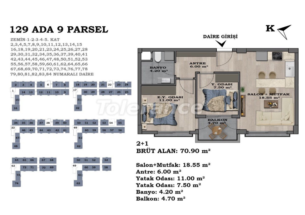 Apartment from the developer in Finike with sea view with pool with installment - buy realty in Turkey - 66761