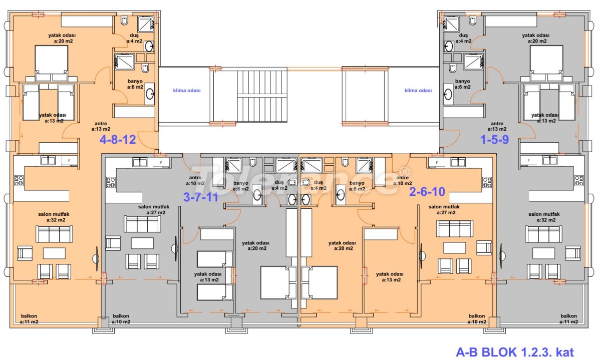 Apartment from the developer in Kargicak, Alanya with sea view with pool - buy realty in Turkey - 27755