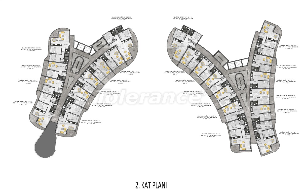 Apartment from the developer in Kargicak, Alanya with sea view with pool - buy realty in Turkey - 27940