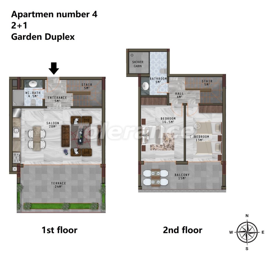 Apartment from the developer in Kargicak, Alanya with sea view with pool - buy realty in Turkey - 49093