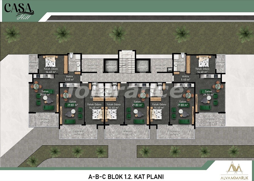 Apartment from the developer in Kargicak, Alanya with sea view with pool - buy realty in Turkey - 58830