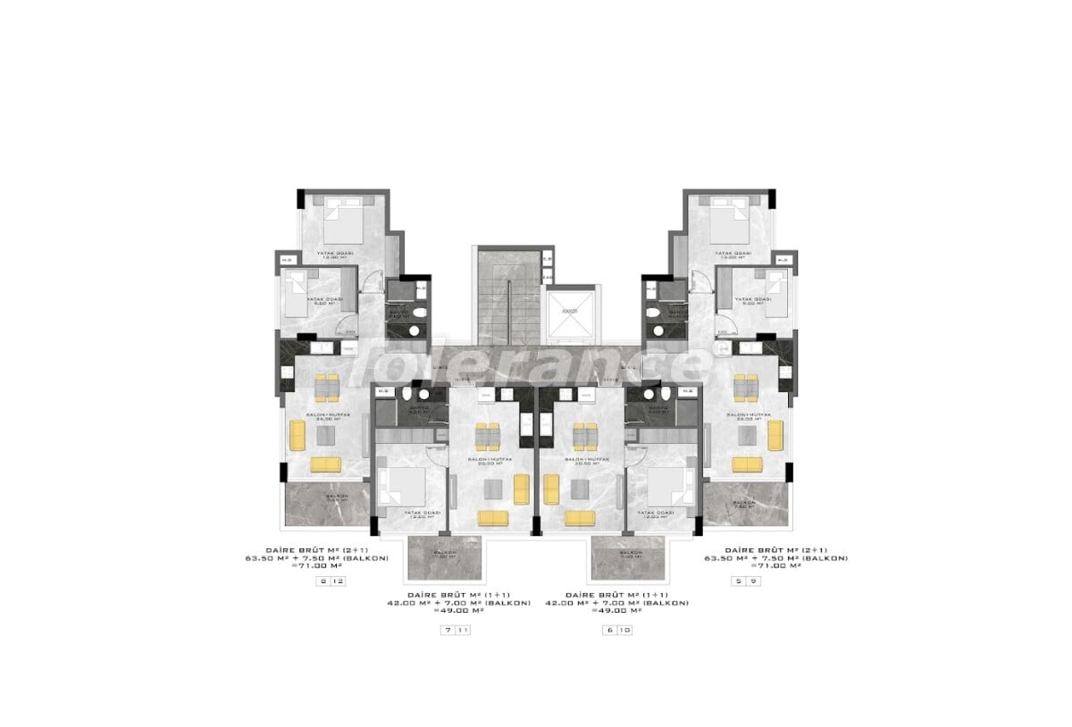 Apartment from the developer in Kargicak, Alanya with pool with installment - buy realty in Turkey - 63488