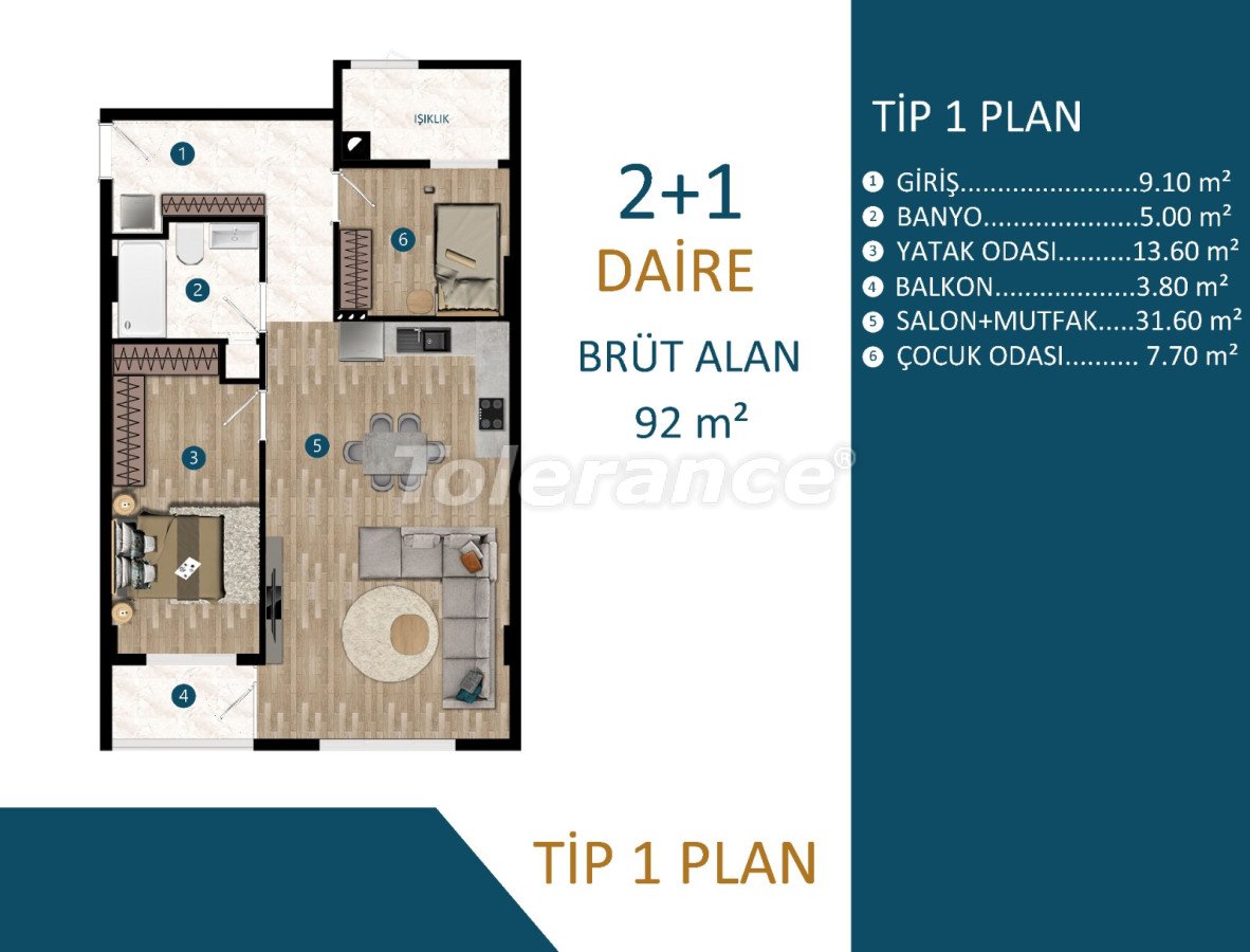 Apartment from the developer in Kepez, Antalya with installment - buy realty in Turkey - 69721