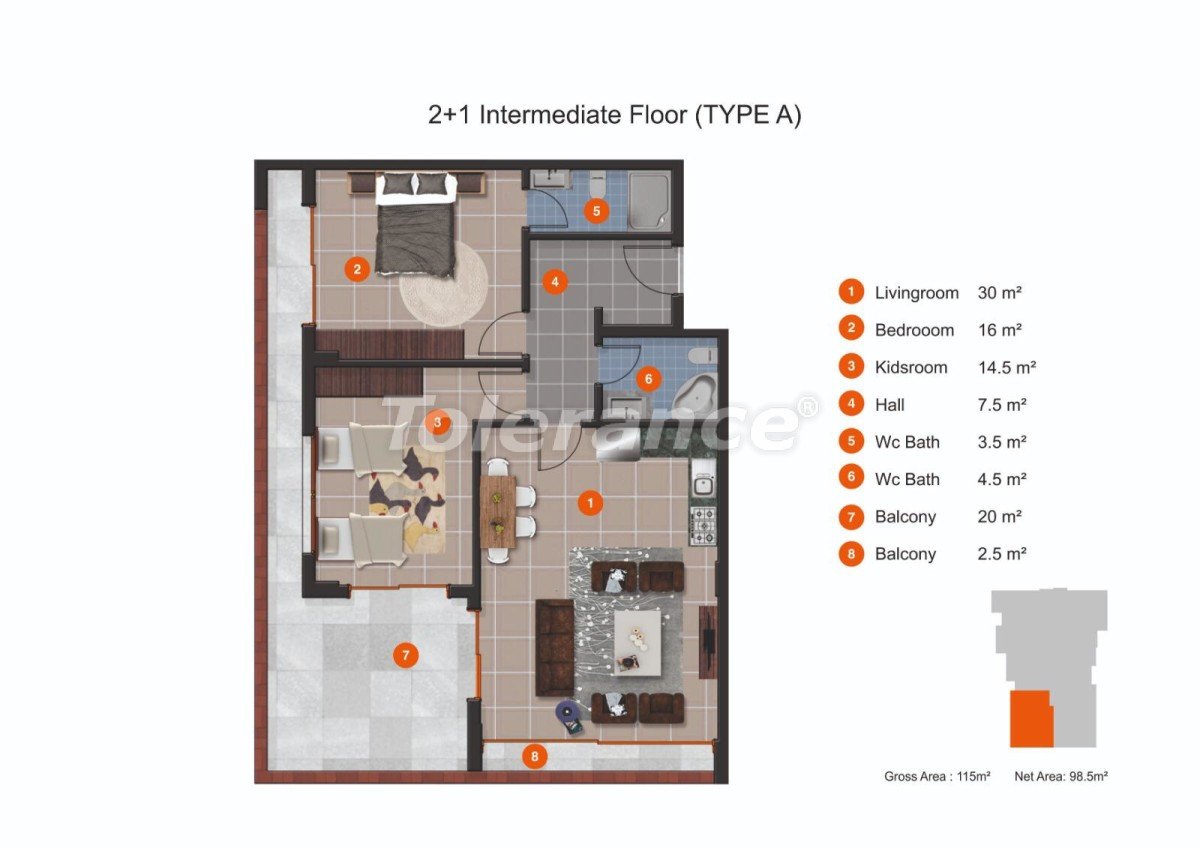 Apartment from the developer in Kestel, Alanya with sea view with pool with installment - buy realty in Turkey - 20432