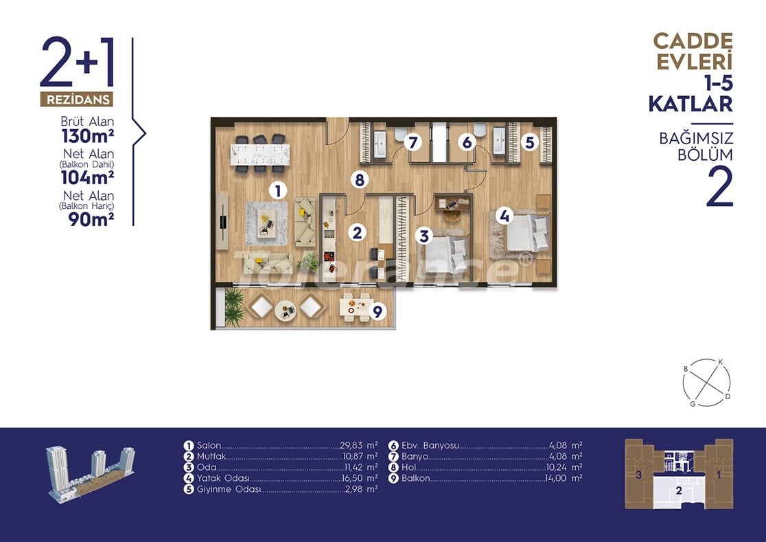 Apartment from the developer in Konak, İzmir with sea view with pool with installment - buy realty in Turkey - 55370