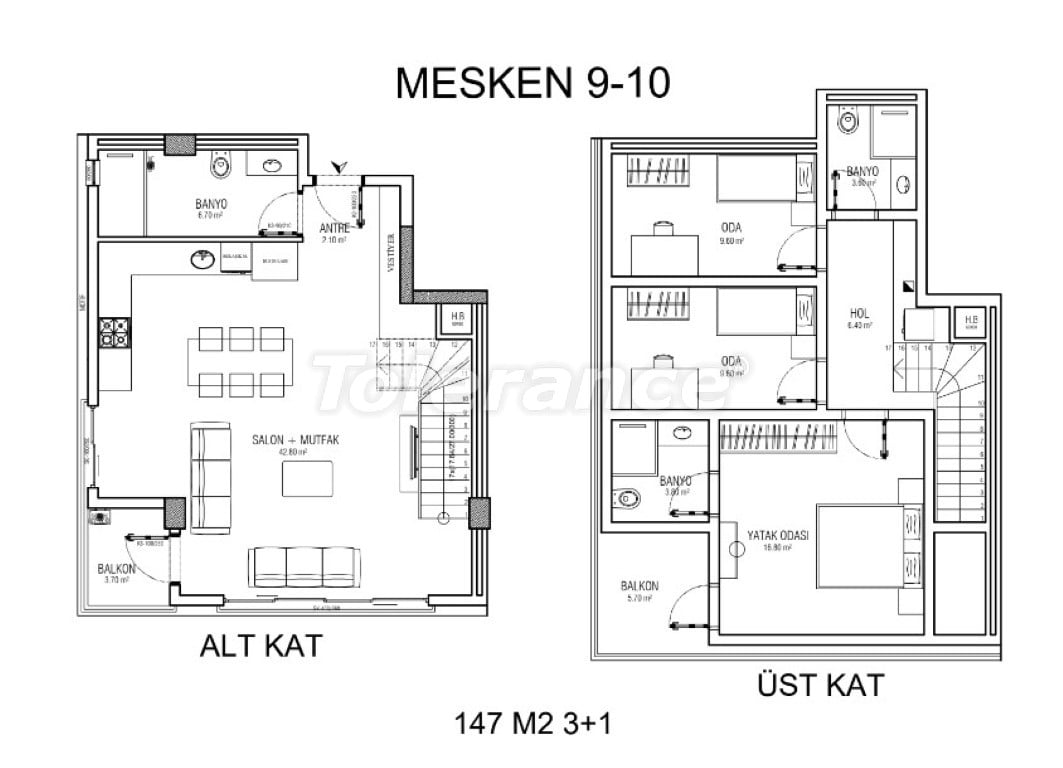 Apartment from the developer in Lara, Antalya with pool with installment - buy realty in Turkey - 102681