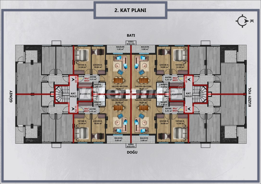 Apartment in Muratpaşa, Antalya - buy realty in Turkey - 100064