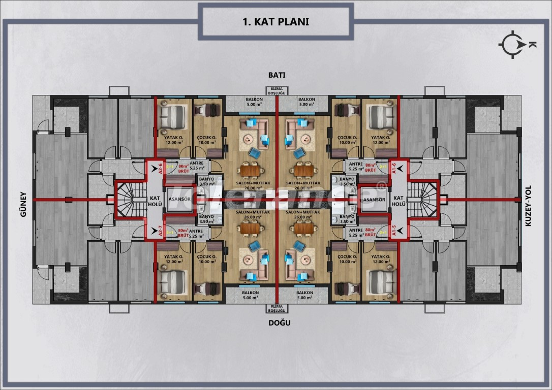 Apartment in Muratpaşa, Antalya - buy realty in Turkey - 100065