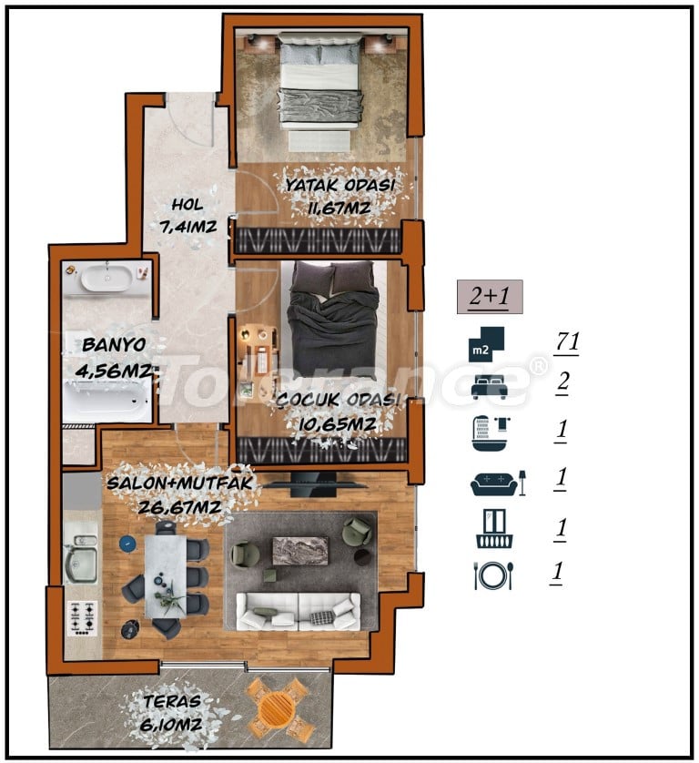 Apartment from the developer in Muratpaşa, Antalya with installment - buy realty in Turkey - 105528