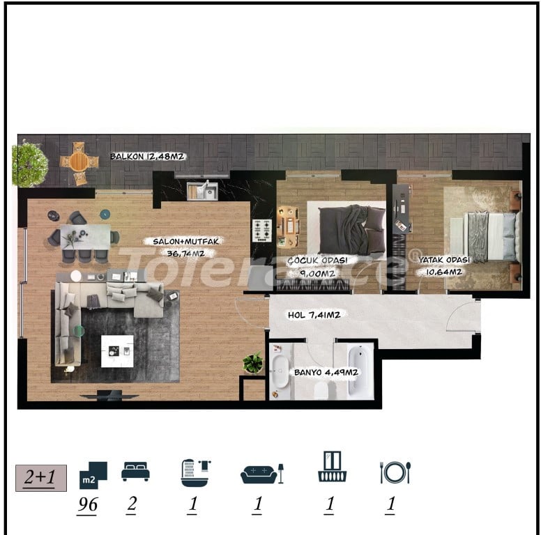 Apartment from the developer in Muratpaşa, Antalya with installment - buy realty in Turkey - 105529