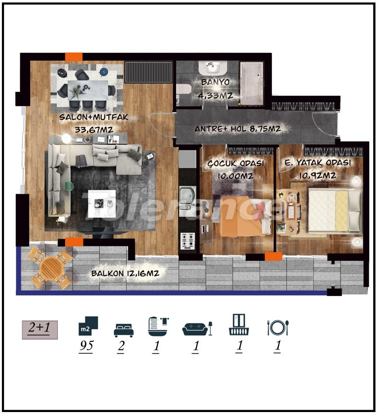 Apartment from the developer in Muratpaşa, Antalya with installment - buy realty in Turkey - 105535