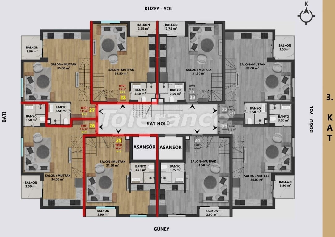 Apartment from the developer in Muratpaşa, Antalya with pool with installment - buy realty in Turkey - 112888