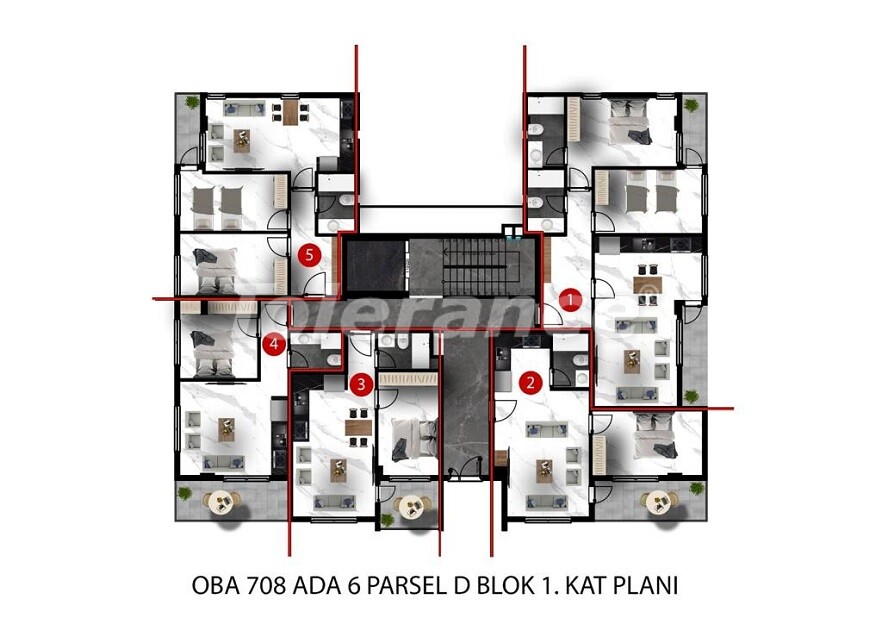 Apartment from the developer in Oba, Alanya with pool - buy realty in Turkey - 61049