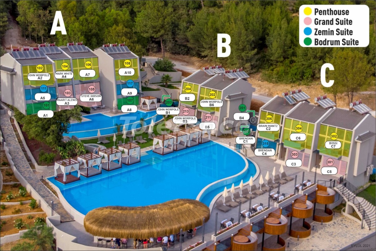Apartment in Ölüdeniz, Fethiye with pool - buy realty in Turkey - 56895