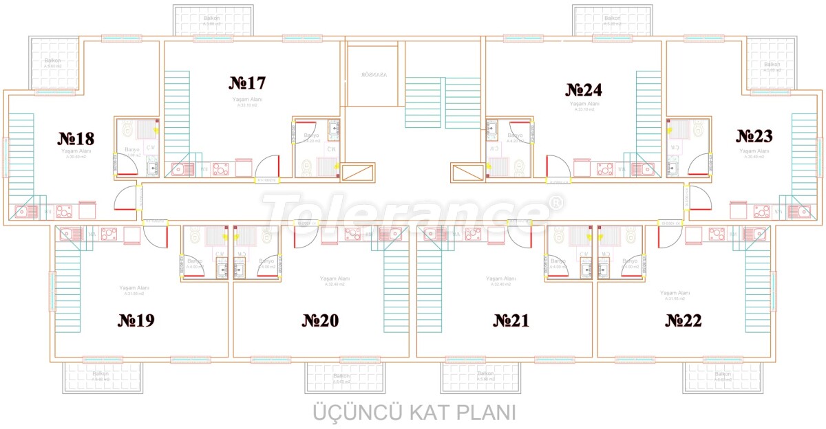 Apartment from the developer in Payallar, Alanya with pool - buy realty in Turkey - 60635