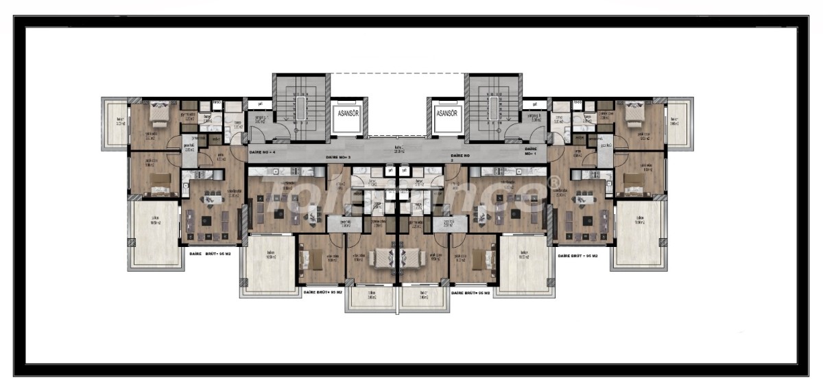 Apartment from the developer in Tece, Mersin, Mersin with sea view with pool with installment - buy realty in Turkey - 47263