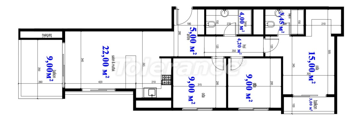 Apartment in Tece, Mersin, Mersin with sea view with pool with installment - buy realty in Turkey - 47304