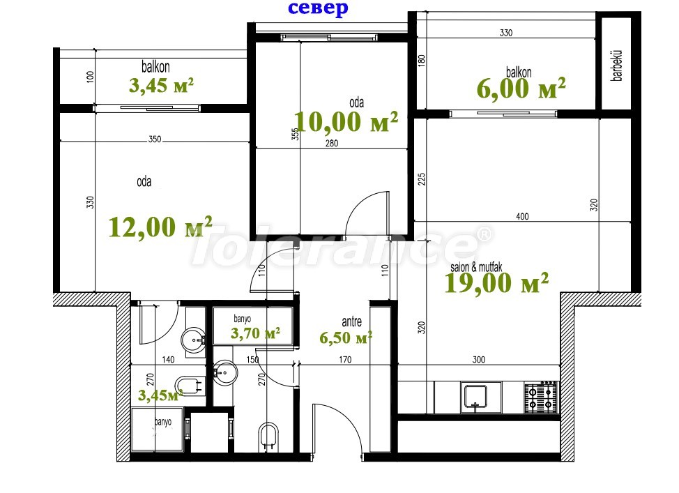 Apartment in Tece, Mersin, Mersin with sea view with pool with installment - buy realty in Turkey - 47306