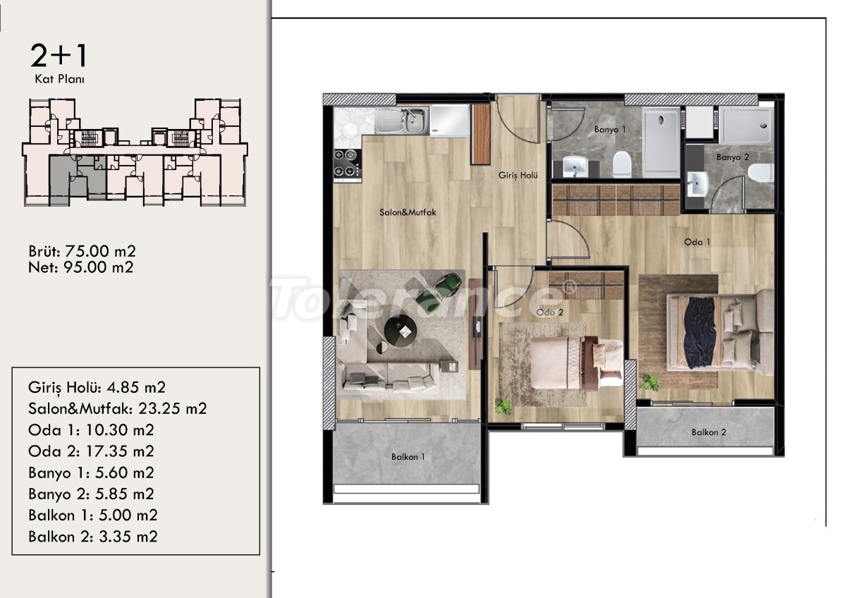 Apartment from the developer in Tece, Mersin, Mersin with sea view with pool with installment - buy realty in Turkey - 63420