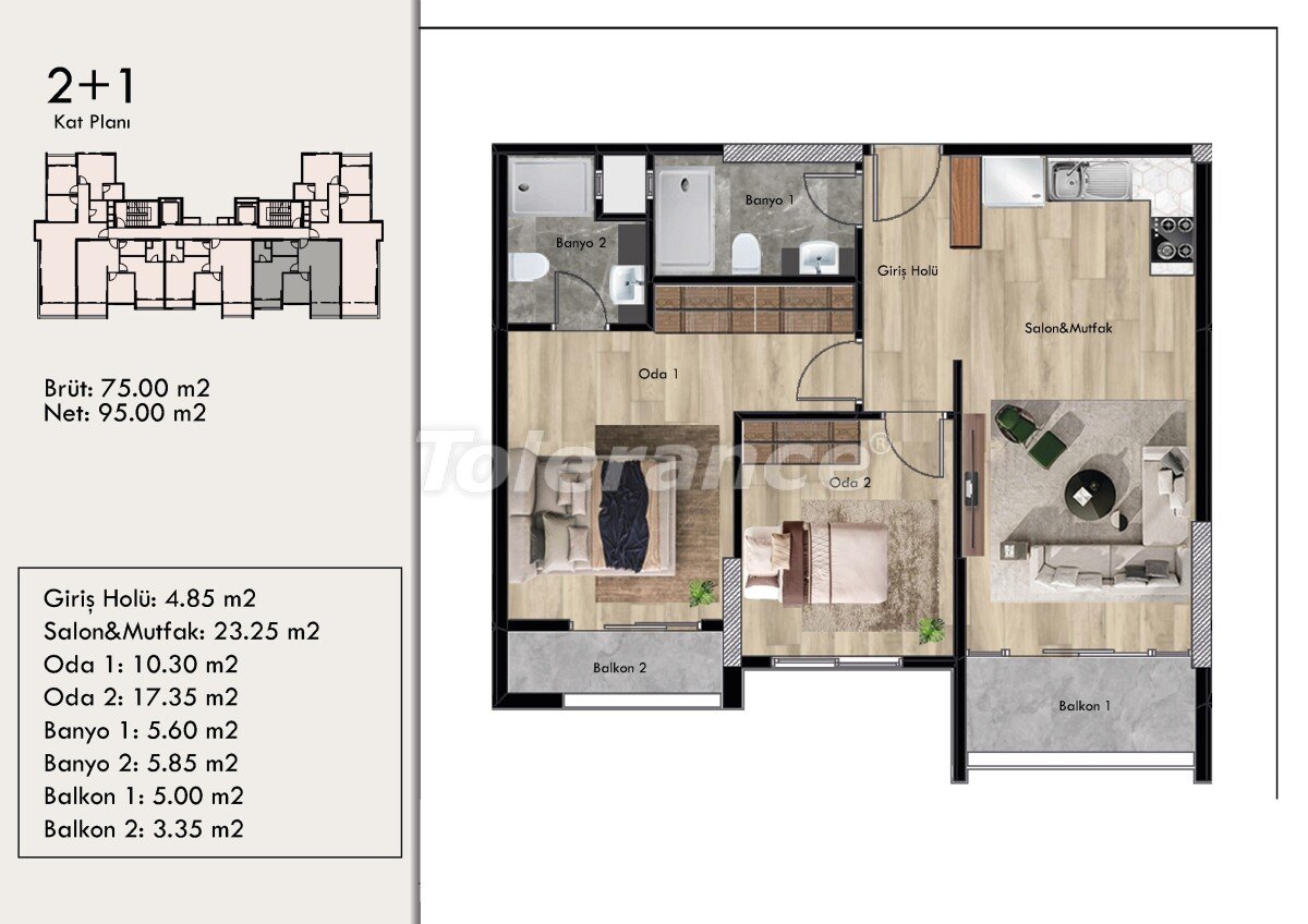 Apartment from the developer in Tece, Mersin, Mersin with sea view with pool with installment - buy realty in Turkey - 63422