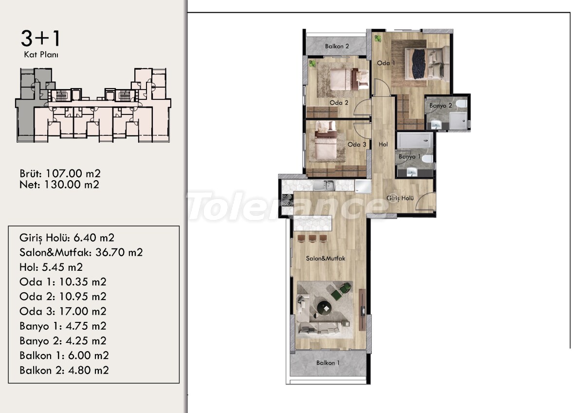 Apartment from the developer in Tece, Mersin, Mersin with sea view with pool with installment - buy realty in Turkey - 63423