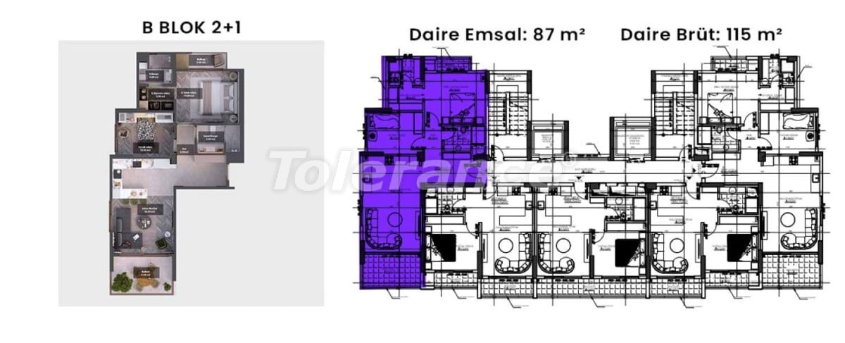 Apartment from the developer in Tece, Mersin, Mersin with pool with installment - buy realty in Turkey - 96424