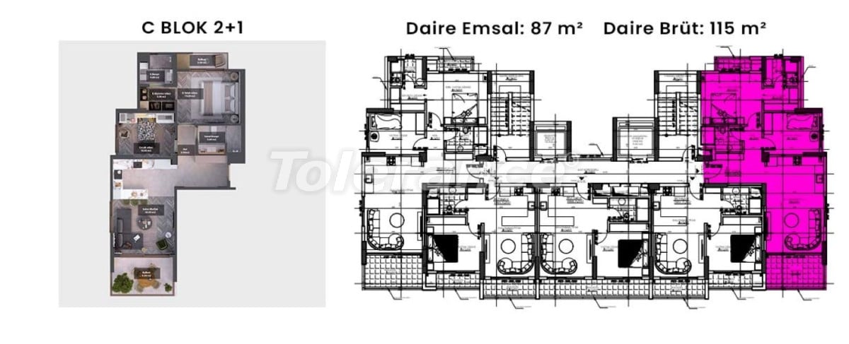 Apartment from the developer in Tece, Mersin, Mersin with pool with installment - buy realty in Turkey - 96440