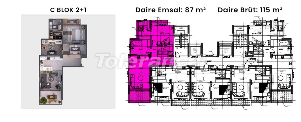 Apartment from the developer in Tece, Mersin, Mersin with pool with installment - buy realty in Turkey - 96444