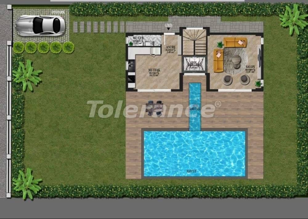Villa in Fethie with pool - buy realty in Turkey - 32882